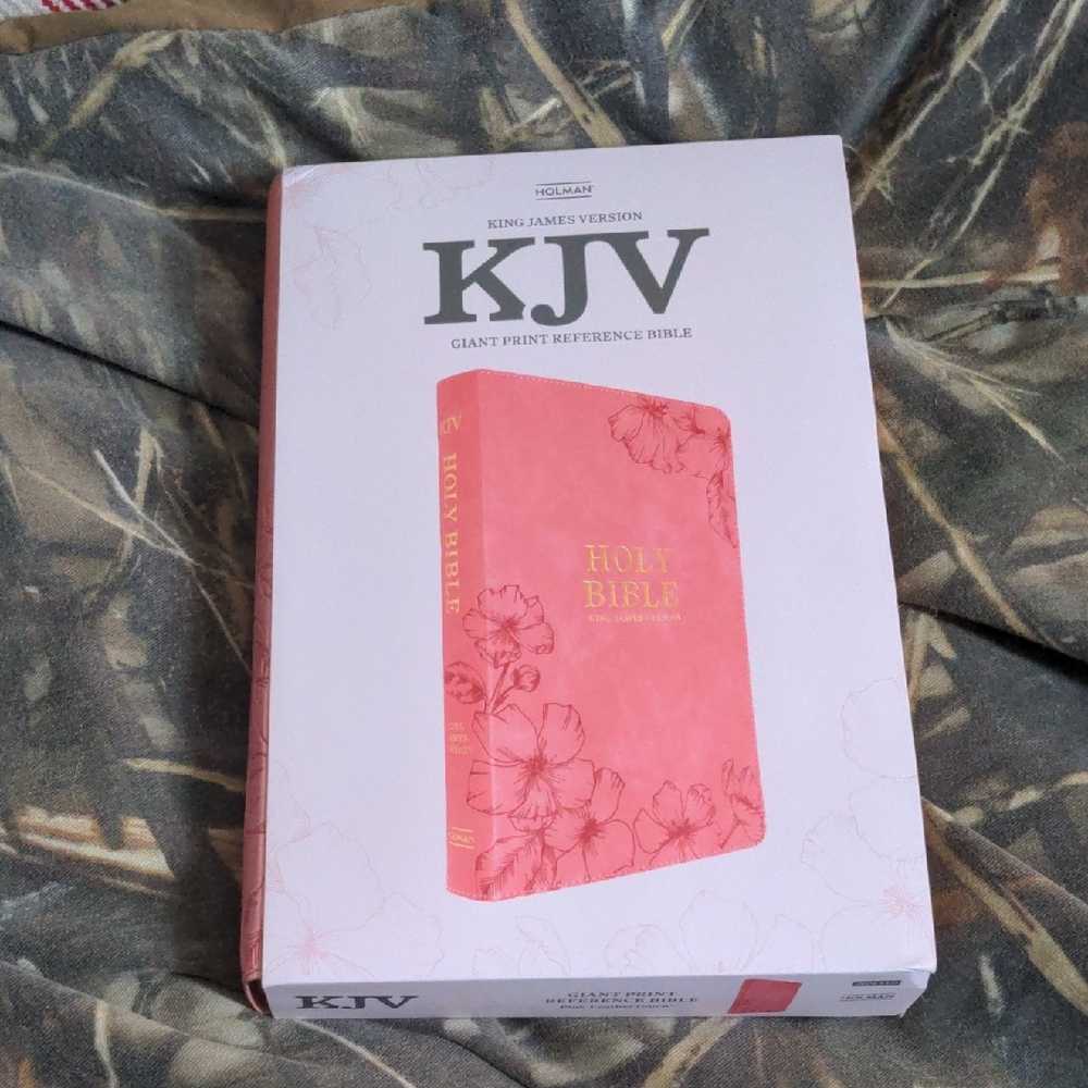Holman KJV Giant Print Reference Pink Flower Bible